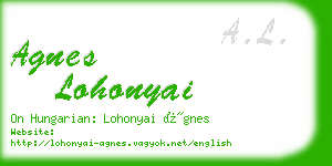 agnes lohonyai business card